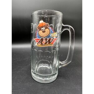 A&W Root Beer Mug Great A&W Root Bear Glass Stein Heavy Clear Collector